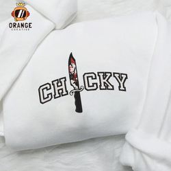 Chucky In Knife Embroidered Crewneck, Halloween Sweatshirt, Horror friends Embroidered Hoodie, Unisex T-shirt
