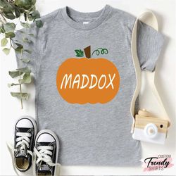 Personalized Pumpkin Shirt, Toddler Thanksgiving Shirt, Thanksgiving Gift,Custom Pumpkin,Fall Kids Shirts,Personalized F
