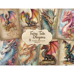Dragons Junk Journal Pages | Book Diary Pages