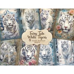 White Tiger Junk Journal | Fairytale Digital Art
