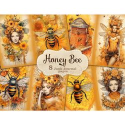Honey Bee Junk Journal Pages | Woman Journal Printable