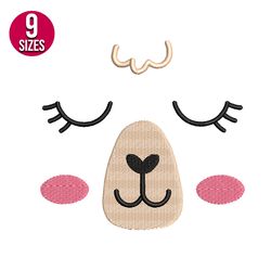 Lamb Face embroidery design, Machine embroidery pattern, Instant Download