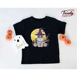 Kids Halloween Shirt, Halloween Gift for Kids, Funny Witch shirt, Halloween Hippo Shirt for Toddler, Spooky Shirt, Kids