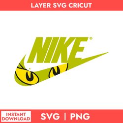 Grinch Eye Nike Svg, Nike Logo Svg, Grinch Svg, Nike Christmas Logo Svg, Png Digital File