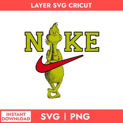 Nike x Grinch Svg, Nike Logo Svg, The Grinch Svg, Nike Christmas Logo Svg, Png Digital File