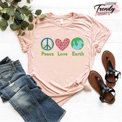 Peace Love Earth Shirt, Environmental Gifts, Activist Shirt, Earth Day ShirtNature Shirt Women,Save The Earth Shirt,Envi