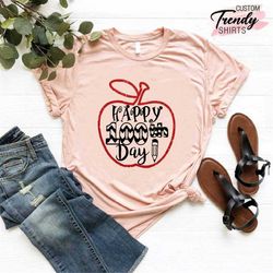 Happy 100 Days Teacher Shirt, 100 Day of School Gift Shirt Girls and Boys, Teacher Gift, Teacher Gifts for Women, Back t