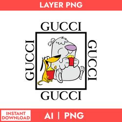 2 Stupid Dogs Gucci Png, Gucci Logo Png, 2 Stupid Dogs Png, Gucci Fashion Brand Png, Ai Digital  File