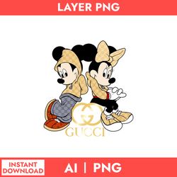 Gucci Mickey And Minnie Png, Gucci Brand Png, Disney Gucci Png, Fashion Brand Png, Ai Digital File