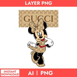 Minnie Gucci Style Logo Png, Minnie Fashion Brand Png, Disney Gucci Png, Gucci Logo Png, Ai Digital File