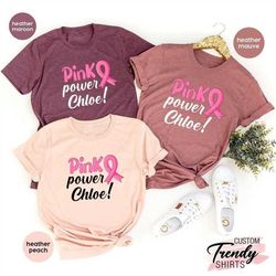 Custom Breast Cancer Shirt, Custom Cancer Shirts, Personalized Breast Cancer Shirt, Pink Ribbon Shirt, Cancer Gift, Fami