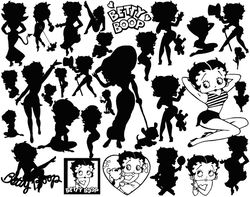 betty boop svg, betty boop silhouette svg, betty boop dxf, betty boop png