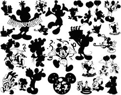 Disney Birthday svg, mickey silhouette svg, mouse birthday dxf