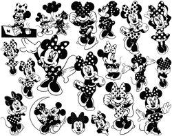 minnie mouse polka dots svg, minnie silhouette svg, disney png dxf