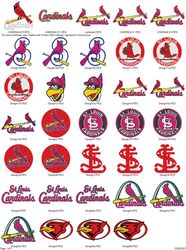 Collection MLB ST LOUIS CARDINALS LOGO'S Embroidery Machine Designs