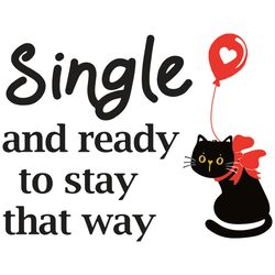 Single Valentine Cute Cat Svg, Valentine Svg, Cat Svg, Valentine Cat Svg, Single Svg, Heart Svg, silhouette svg fies