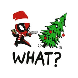 Deadpool Xmas What png, Deadpool png, Christmas Tree, destroy Christmas, marvel Christmas, Christmas movie