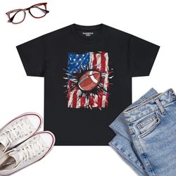 Patriotic Football 4th Of July Men USA American Flag Boys T-Shirt