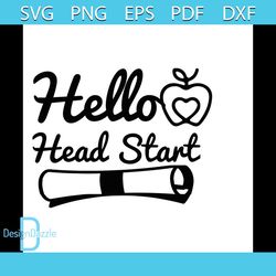 Hello Head Start Apple Diploma SVG PNG