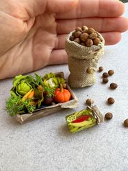 miniature vegetables scale 1 to 12/ Miniature food  Doll foods