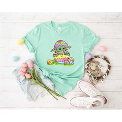 Easter Baby Yoda Shirt, Easter Egg Shirt, Star Wars Yoda Shirt, Gift For Easter, Disney Shirt, Easter Kids Shirt, Happy