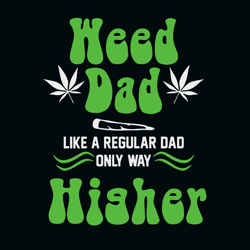 Weed Dad Like A Regular Dad Only Way Higher Svg, Trending Svg, Cannabis Svg, silhouette svg fies