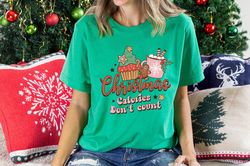Christmas Calories Don't Count Shirt, Retro Christmas, Womens Christmas Top, Festive Tee Shirt, Festive Top, Womens Chri