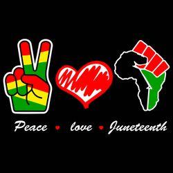 Peace Love Juneteenth Svg, Black pride Svg, Free-Ish Svg, Black Power svg, Black History Svg File Cut Digital Download