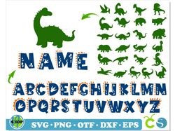 Dinosaur name svg, Dinosaur svg Bundle, Dinosaur Birthday svg, Dinosaur Font svg, Dinosaur svg with name, Dinosaur svg