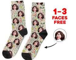 custom face socks, personalized photo socks, picture socks, crazy face socks, customized funny photo gift for her, him o
