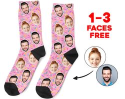 custom face socks, personalized sweet photo socks, picture candy face on socks, customized funny photo gift for her, him