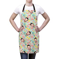 custom fruits apron, kitchen photo apron, personalized apron, funny crazy face kitchen apron, fruit kitchen apron, custo