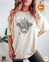 Cute Cow Shirt, Comfort Colors Shirt, Highland Cow Shirt, Cow Gifts For Her Mom, Heifer Tee, Farm, Ranch Tee, Farmer, Co