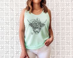 Cute Cow Shirt or Tank Top, Cow Shirt For Mom, Highland Cow Shirt, Cow Gifts For Her, Heifer Shirt, Farm T-shirt, Ranch