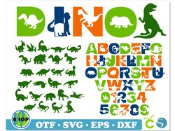 Dinosaur Font Bundle | Dinosaur Font SVG Cricut, Dinosaur Silhouette SVG, Dinosaur Font, Dinosaur letters SVG, Dino Font