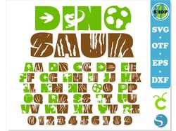 Dinosaur Font otf, Dinosaur Silhouette Font SVG, Dino letters SVG, Dinosaur Alphabet SVG, Dinosaur Cut Files