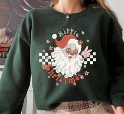 Funny Santa Sweatshirt, cute Christmas shirt for women, Christmas crewneck, graphic christmas tee, Santa shirt for women