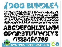 Dog Bundle SVG | Dog Font otf, Dog Font svg Cricut, Dog svg, Dog Silhouette svg, Dog Font svg, Dog letters SVG