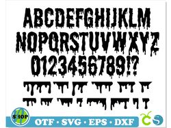 Dripping font SVG Cricut, Dripping borders svg cricut, Dripping font otf, Dripping svg, Dripping Letters, Halloween font