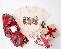 Retro Christmas Shirt, Snowman Coffee Latte Shirt, Vintage Santa Christmas Shirt, Retro Holiday Shirt, Ugly Sweater Shir