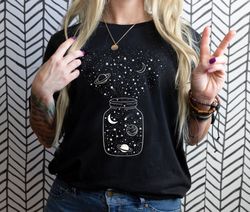 space shirt, star galaxy t shirt, astronomy shirt, outdoors shirt, crescent moon, milky way, star unisex shirt, constell