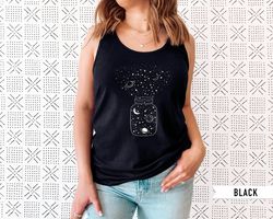Space Tank Top, Star Galaxy T shirt, Astronomy Shirt, Outdoors Tank, Crescent Moon, Milky Way, Star Tank Top, Constellat
