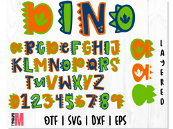 Dino Font SVG Layered, Dinosaur Font SVG, Dinosaur letters SVG, Baby Font, Dinosaur Alphabet SVG, Dinosaur Cricut,