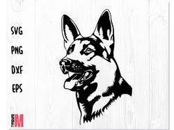 Dog German Shepherd Head Stencil SVG | German Shepherd svg, Dog svg, German Shepherd cut file for Cricut Silhouette