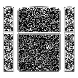 Zippo Lighter laser engraving template with vintage floral pattern