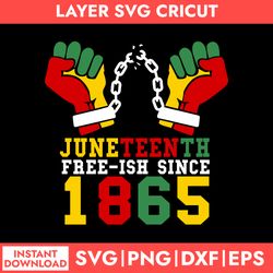 Juneteenth Free Ish Since 1865 Svg, Juneteenth Svg, Black History Svg, African American Svg, Png Dxf Eps Digital File