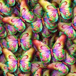 Watercolor Butterflies 22 Seamless Tileable Repeating Pattern