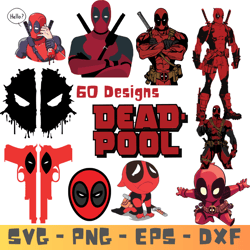 Deadpool Bundle SVG - Deadpool Bundle SVG -PNG - EPS - Deadpool Bundle SVG For Silhouette, Instant Download.