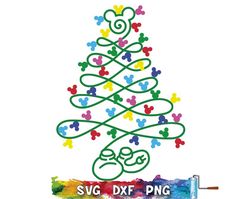 disney christmas tree svg, Mickey tree svg for cricut, png