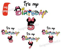 It's My Birthday Minnie svg, Disney Birthday Quotes Svg, Family svg Bundle, Disney Polka Dots, Disney Birthday Girl svg